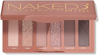 Naked 3 Mini Eyeshadow Palette - 6 Soft Pink Shadows, Multi-Use Matte & Shimmer Finishes, Ultra-Blendable Everyday Rosy Neutrals, Long-lasting Up to 12HR Wear, Travel Makeup with Mirror