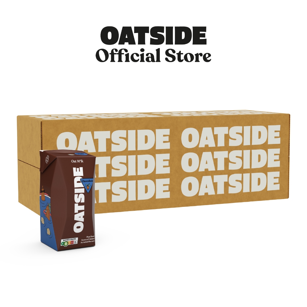 OATSIDE Chocolate Oat Milk 24x200ml w straw- Dairy Free, Rich, Made with Real Cacao